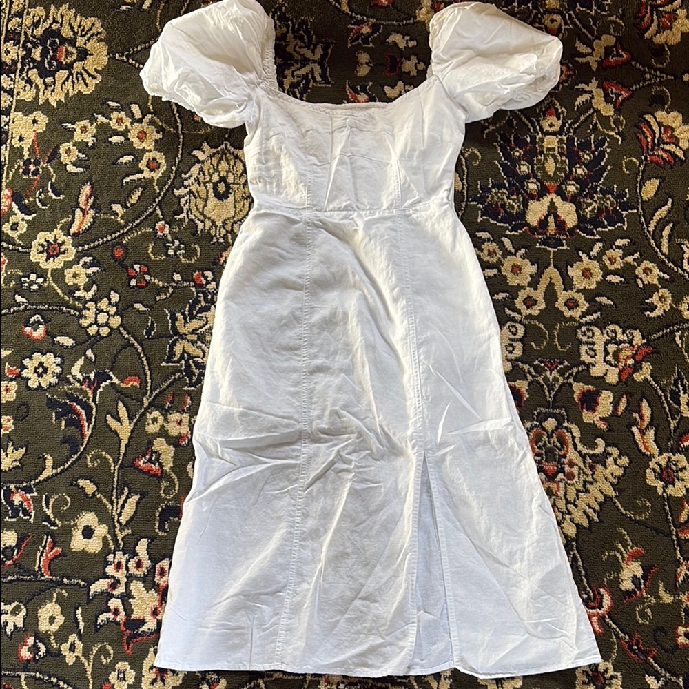 White Puff Sleeve Dress